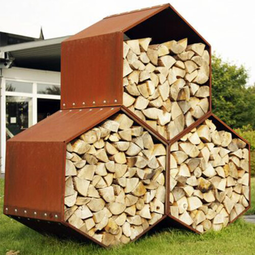 Уличная дровница “Соты“